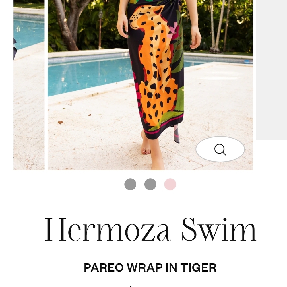 Hermoza Swim Tiger Pareo Wrap - Black with Yellow Leopard Print - Picture 2 of 6